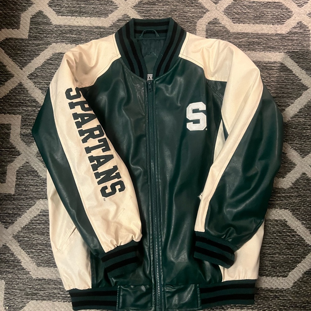 Spartans Green and White Varsity Jacket